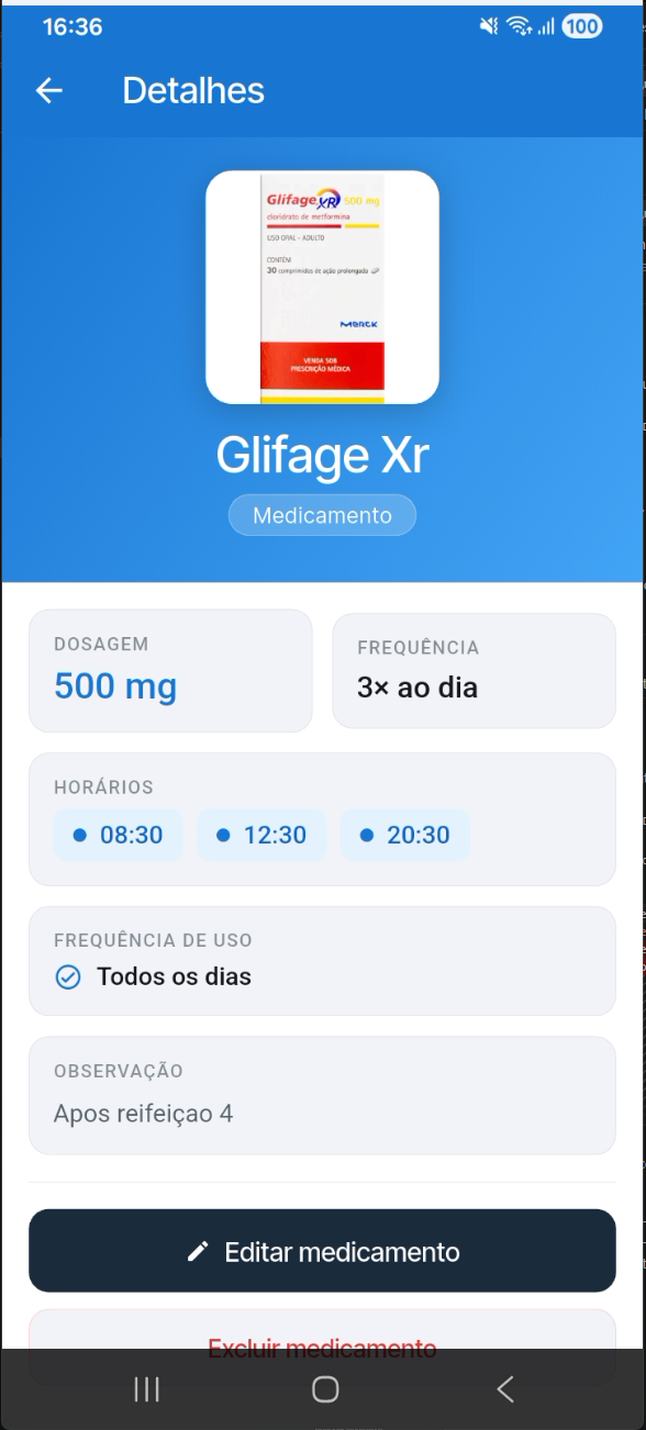 Detalhe da medicação